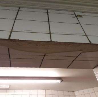 There were broken tiles found in the kitchen of the Spice Hut in Maidstone, which have since been fixed. Picture: MBC