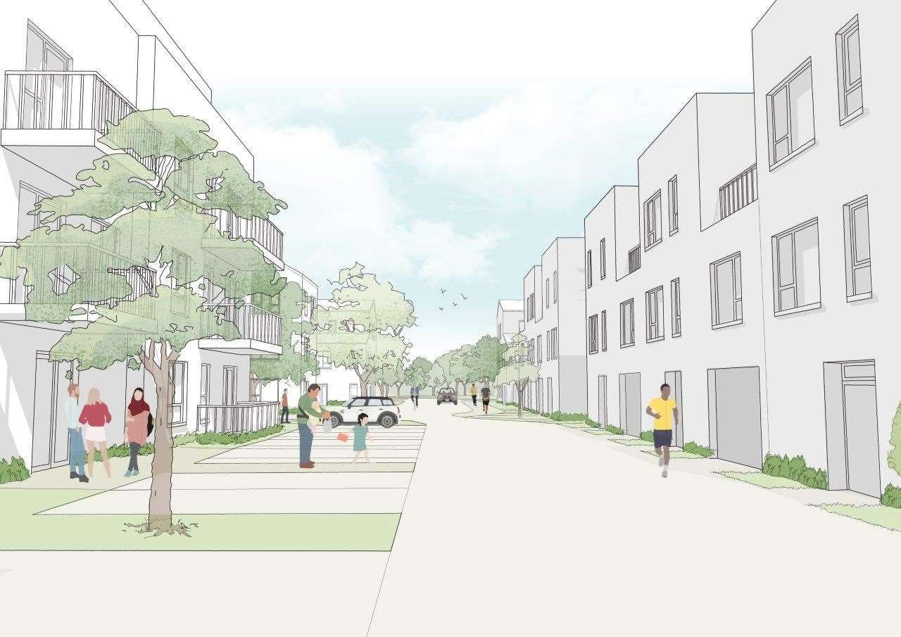 New designs have been revealed for the development planned for Eastmead Avenue in Ashford. Picture: Ashford Borough Council
