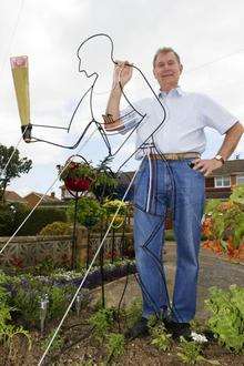 David Stanley, with his Olympic-themed garden in Teynham