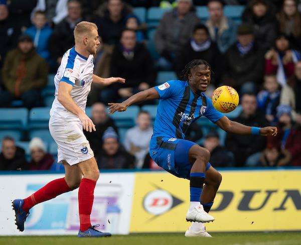 Noel Mbo makes his Football League debut against Portsmouth Picture: Ady Kerry (6207412)