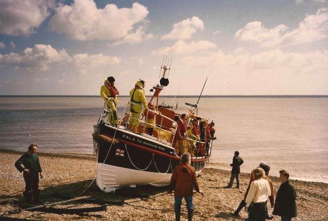 Hampshire Rose - which launched on 132 occasions during her time at Walmer - being recovered ashore Picture: Colin Varrall