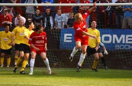 Goalmouth action from Park View Road. Picture: JIM RANTELL