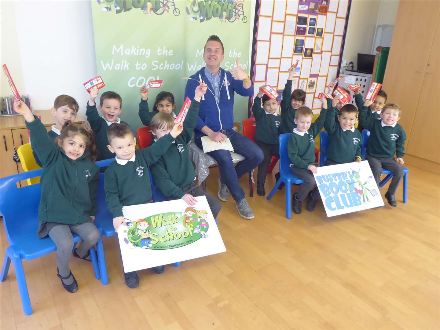 Phil Gallagher aka CBeebies' Mister Maker gave a story time with Langdon Primary School. (1310216)