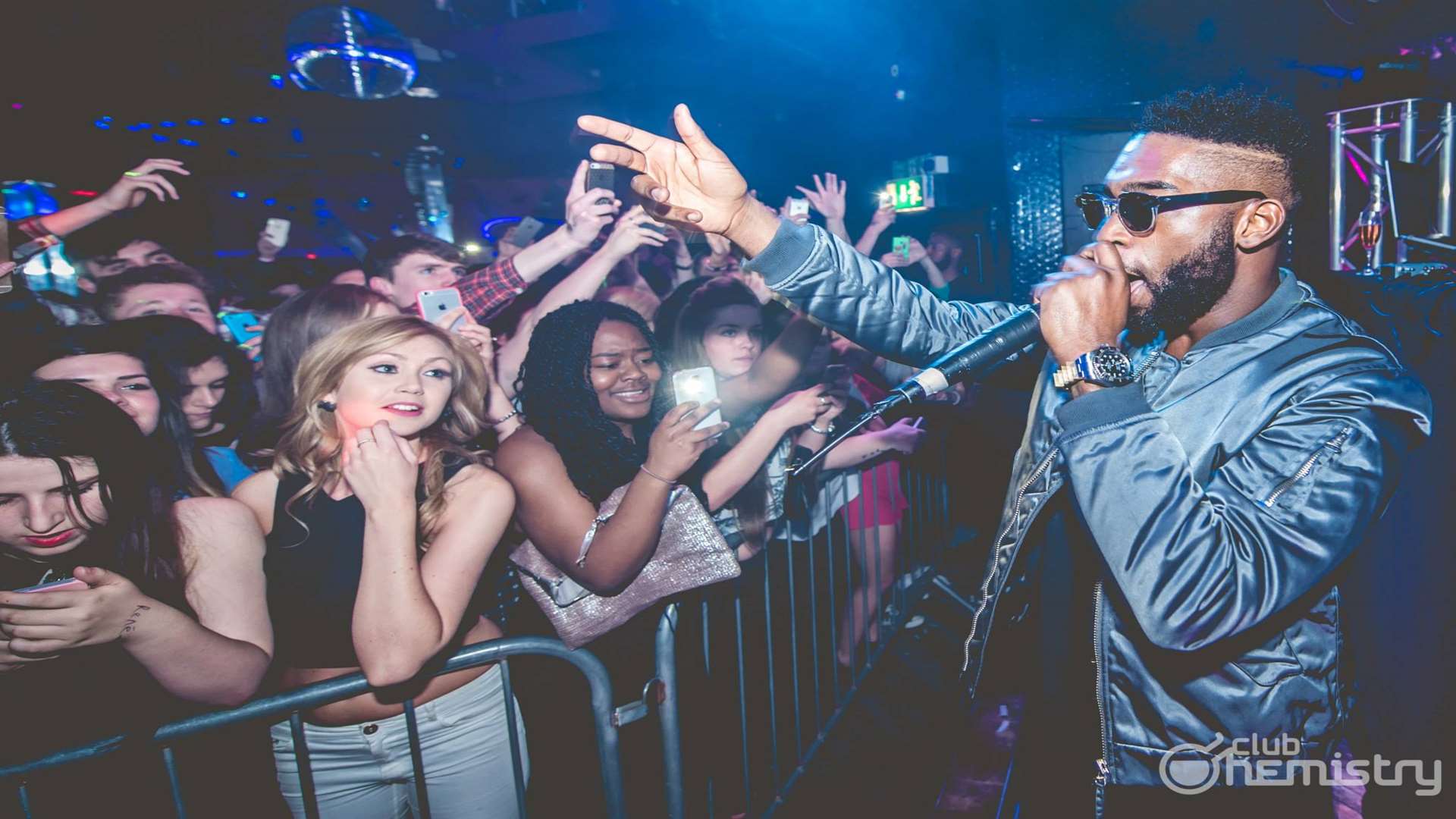Tinie Tempah during his short set at Club Chemistry last night. Picture: Club Chemistry.