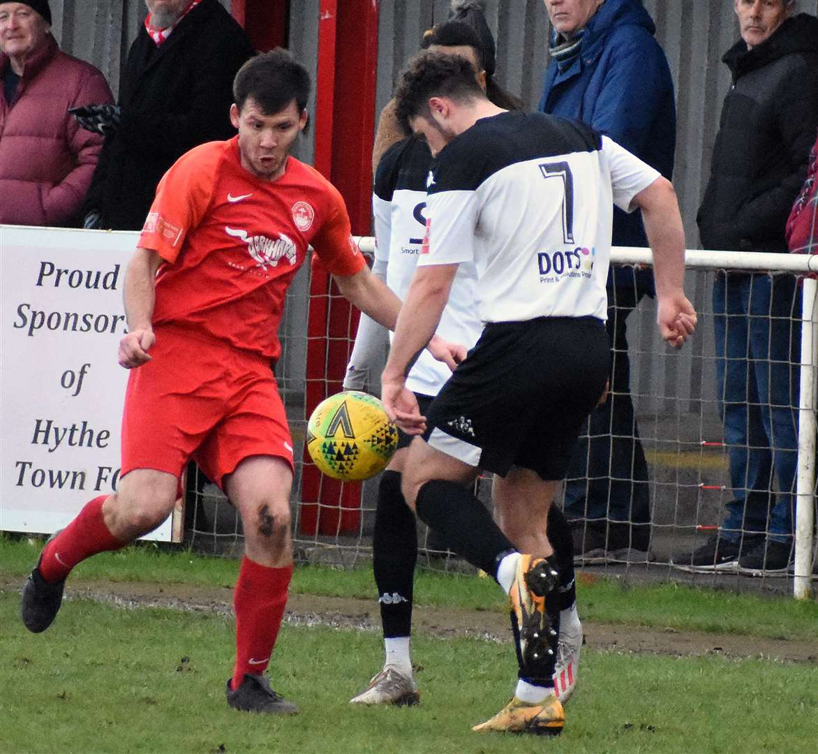 On-loan Dover man Marshall Wratten on the ball. Picture: Randolph File