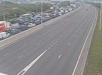 There are huge queues on the M25 after the Dartford bridge was closed. Picture: Highways England (10522894)
