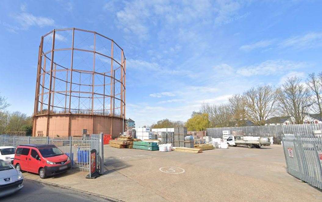 The gas cylinders off Medway Wharf Road in Tonbridge will be knocked down for two flat blocks. Picture: Google