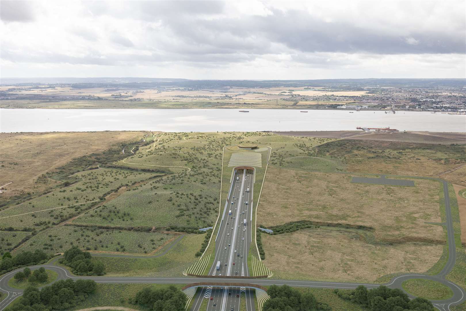 Proposed northern tunnel entrance approach looking south,Lower Thames Crossing. Picture: Joas Souza