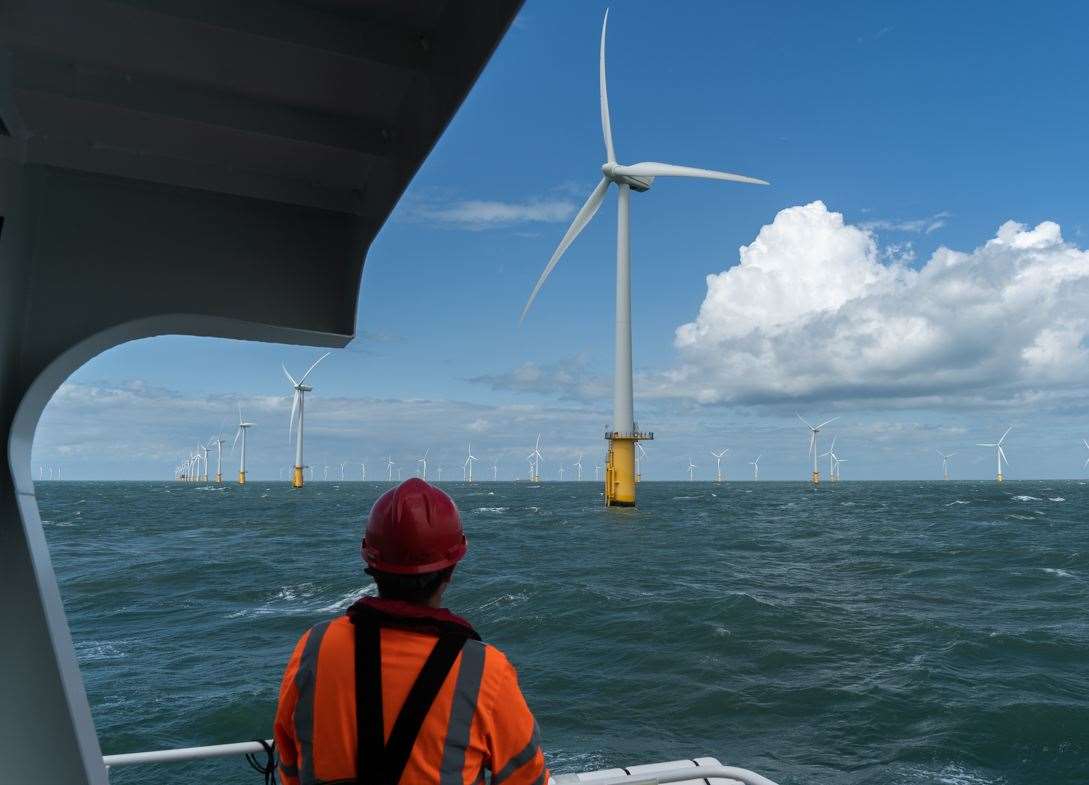 The turbines are 12 kilometres away from the Thanet coast. Photo by Edward Thompson