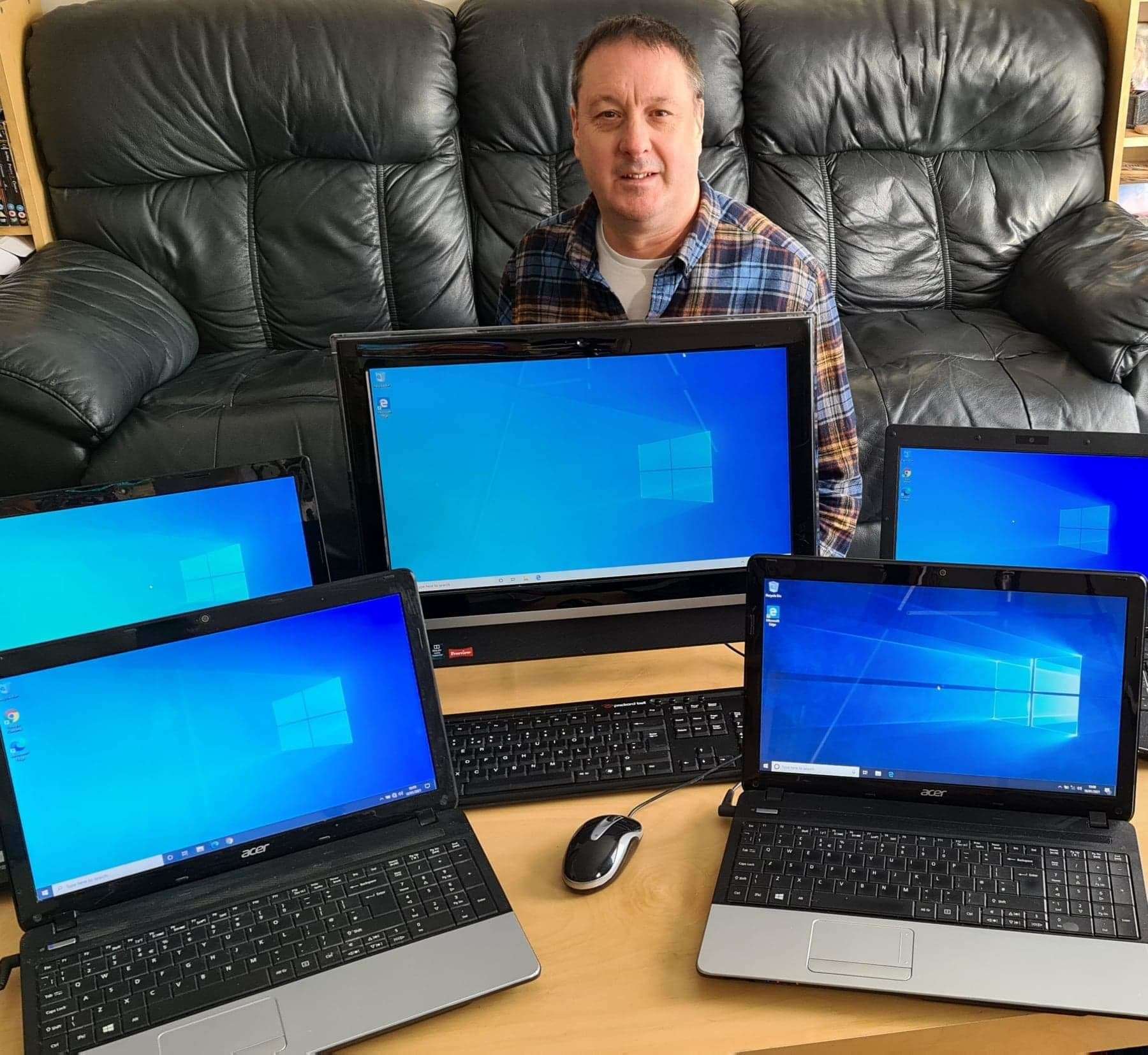 Dartford resident Paul Williams has been donating his time to get the laptops ready for school kids in need.