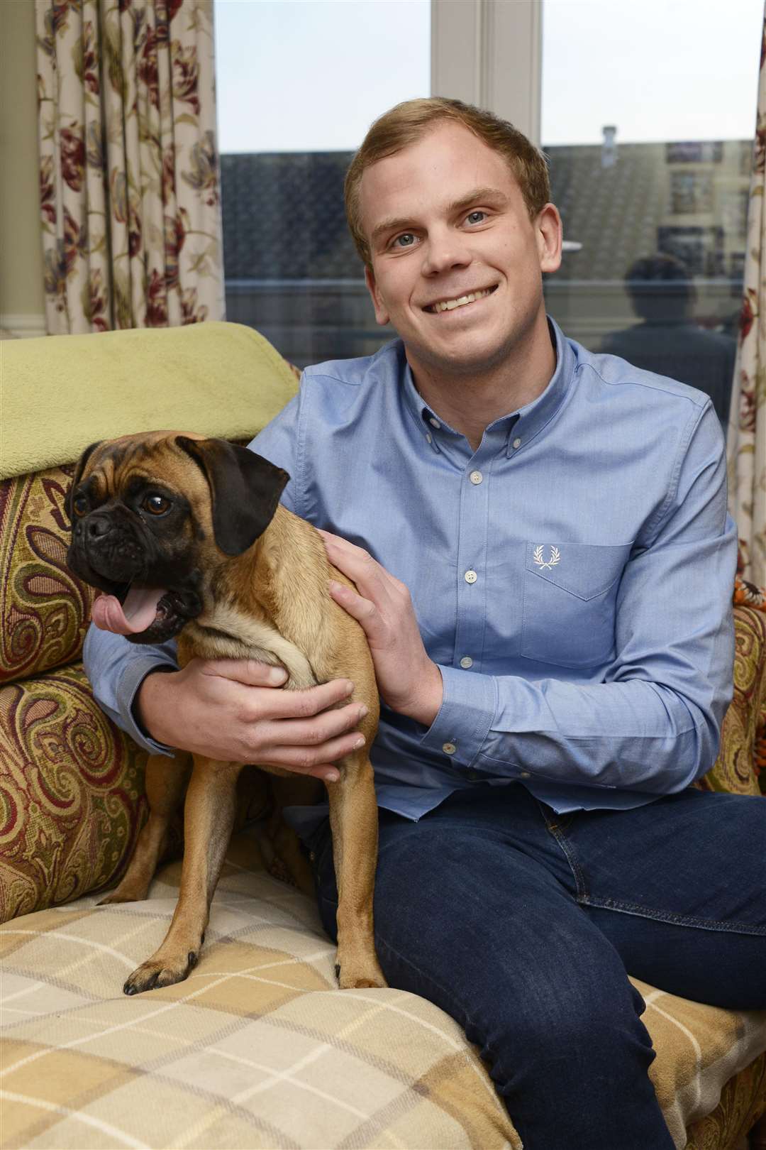 Recovering alcoholic Toby Winson with his dog Simba. Picture: Paul Amos