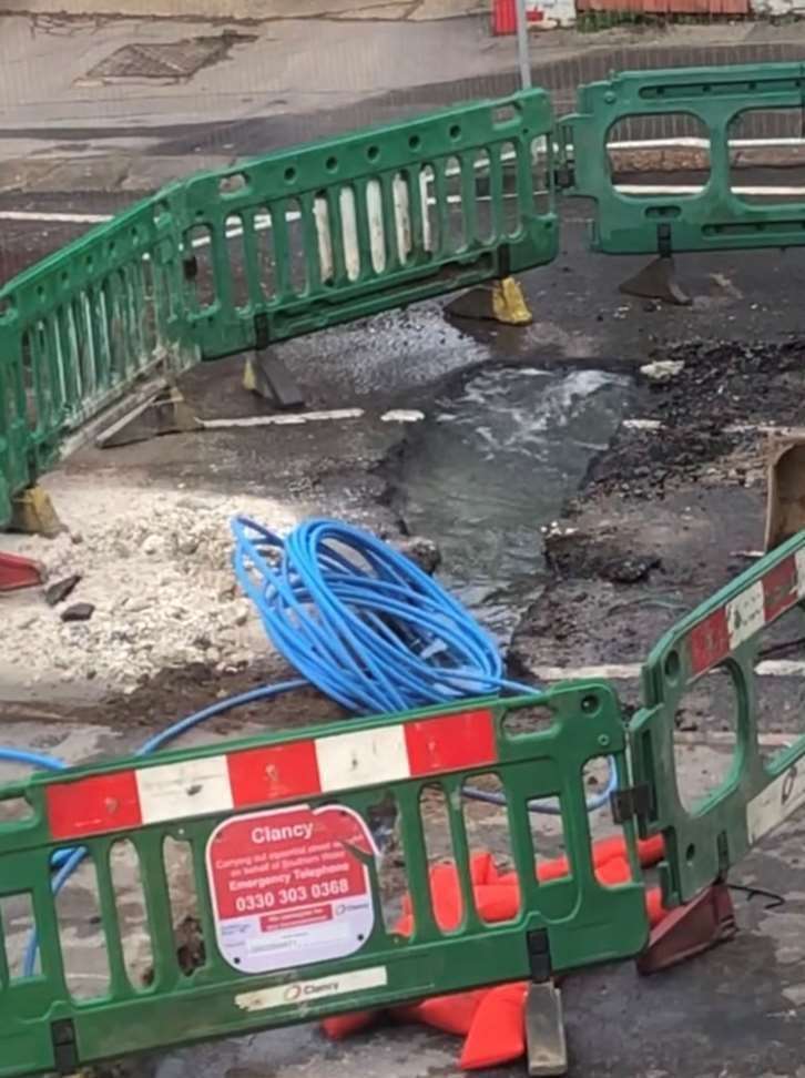 A water leak emerged in Frindsbury Hill, Strood