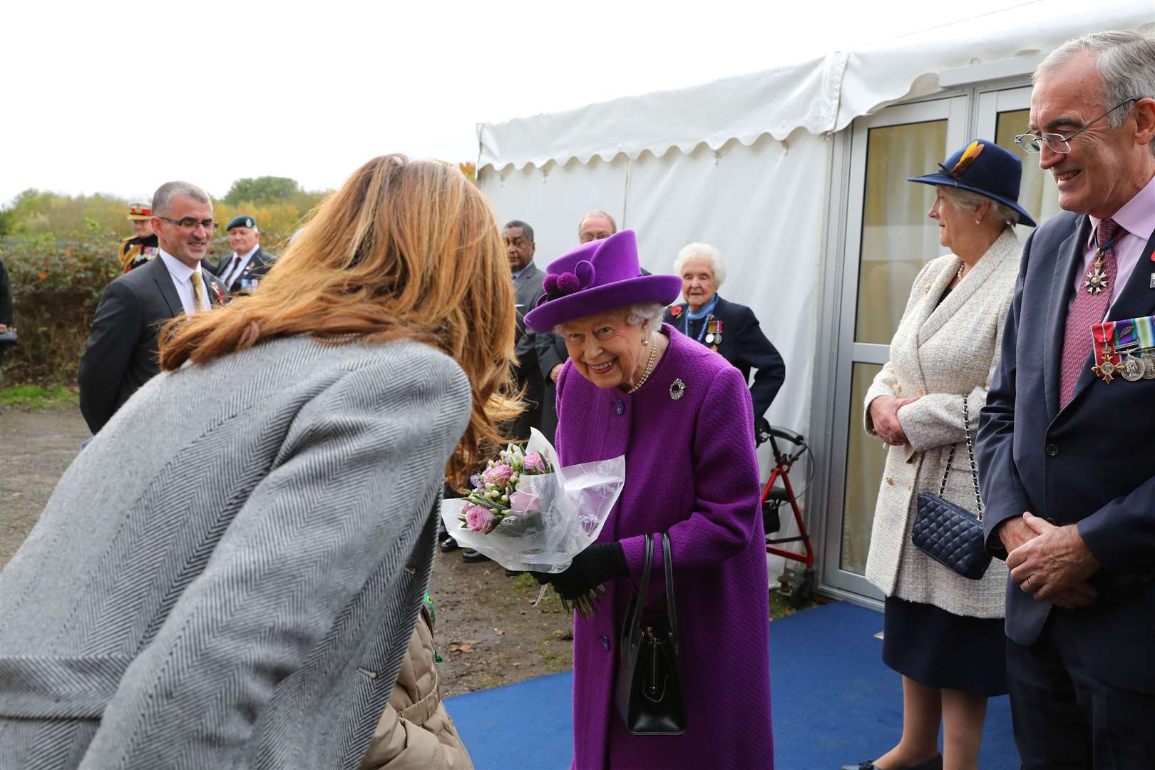 Her Majesty received flowers before she left. Picture: Matt Walker