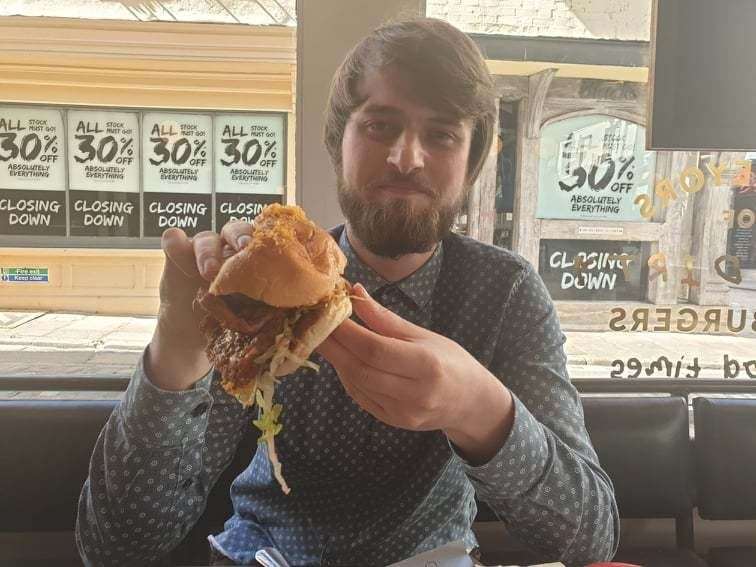 Reporter Brad Harper enjoyed the Donnie J Trump burger when he visted in September 2021