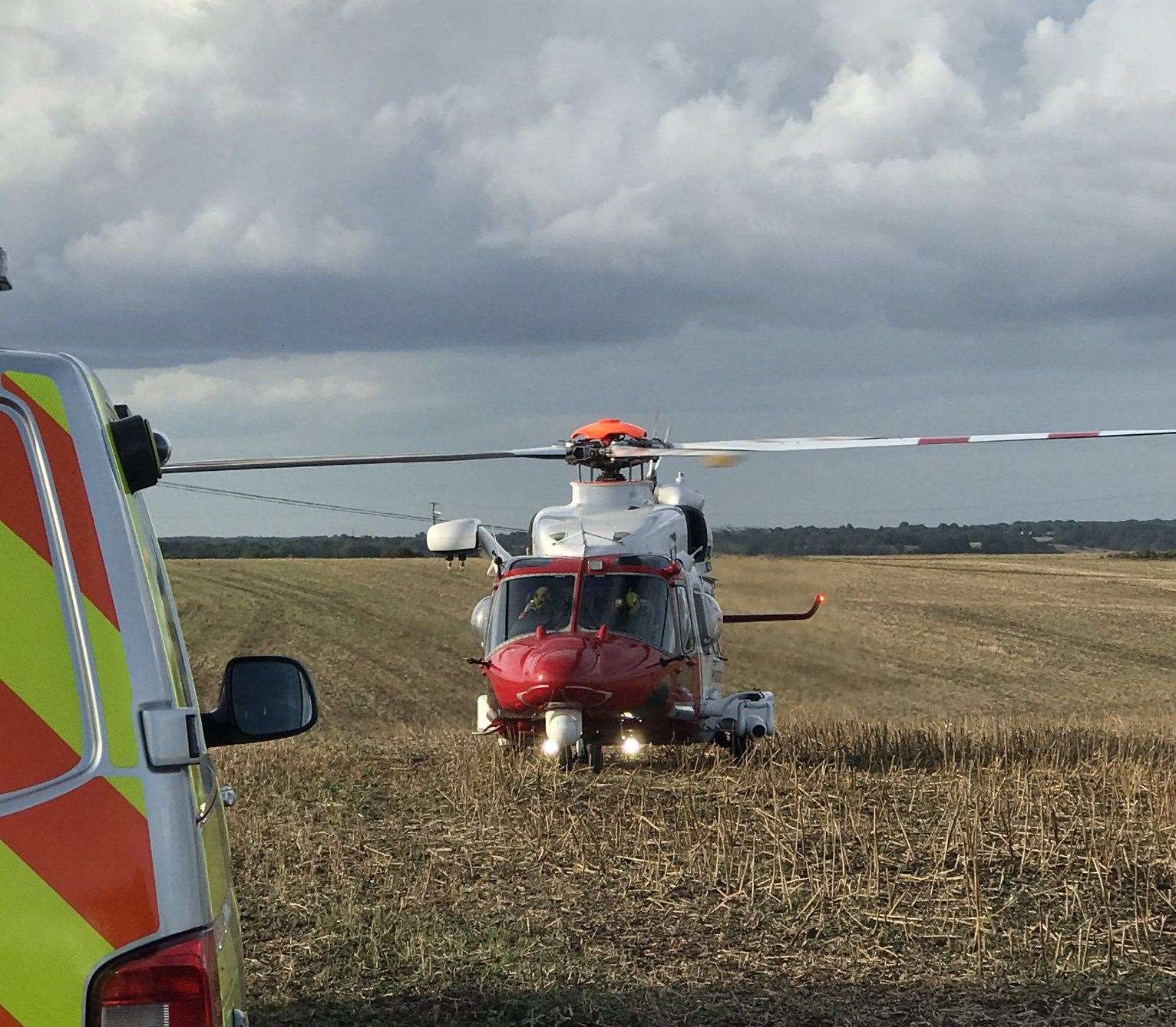 The coastguard helicopter and specialist paramedic units were called to Folkestone. Picture: Alan Leigh