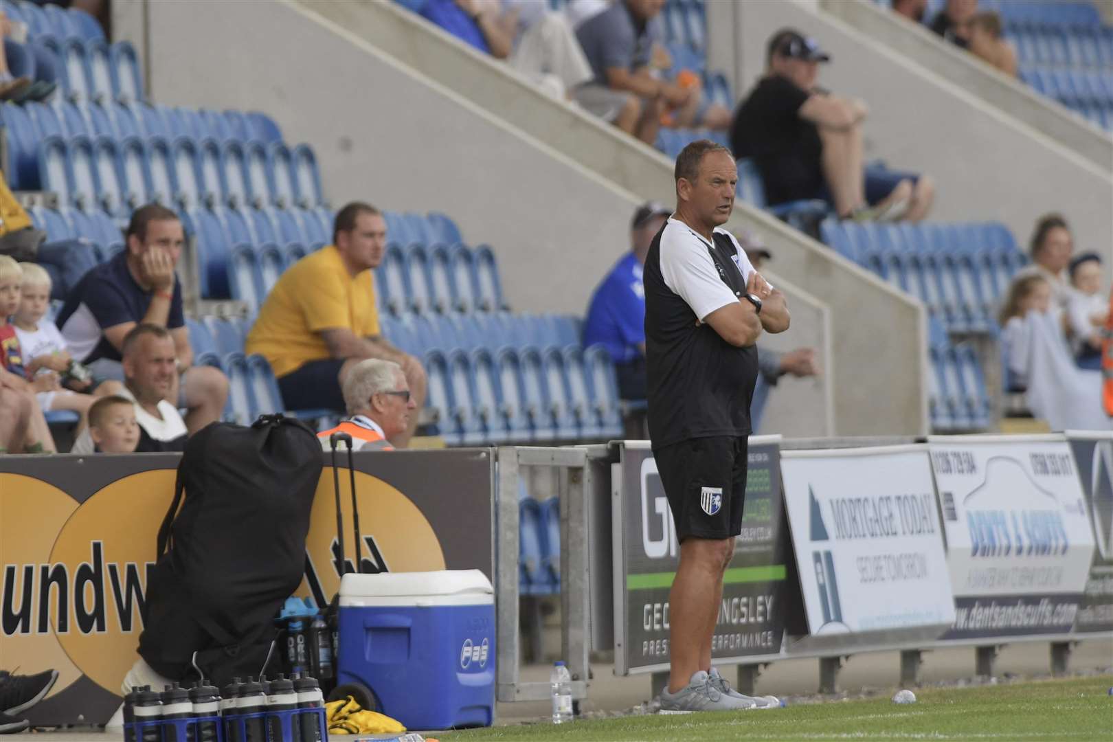 Gillingham boss Steve Lovell watches the action at Colchester Picture: Andy Payton (3318794)