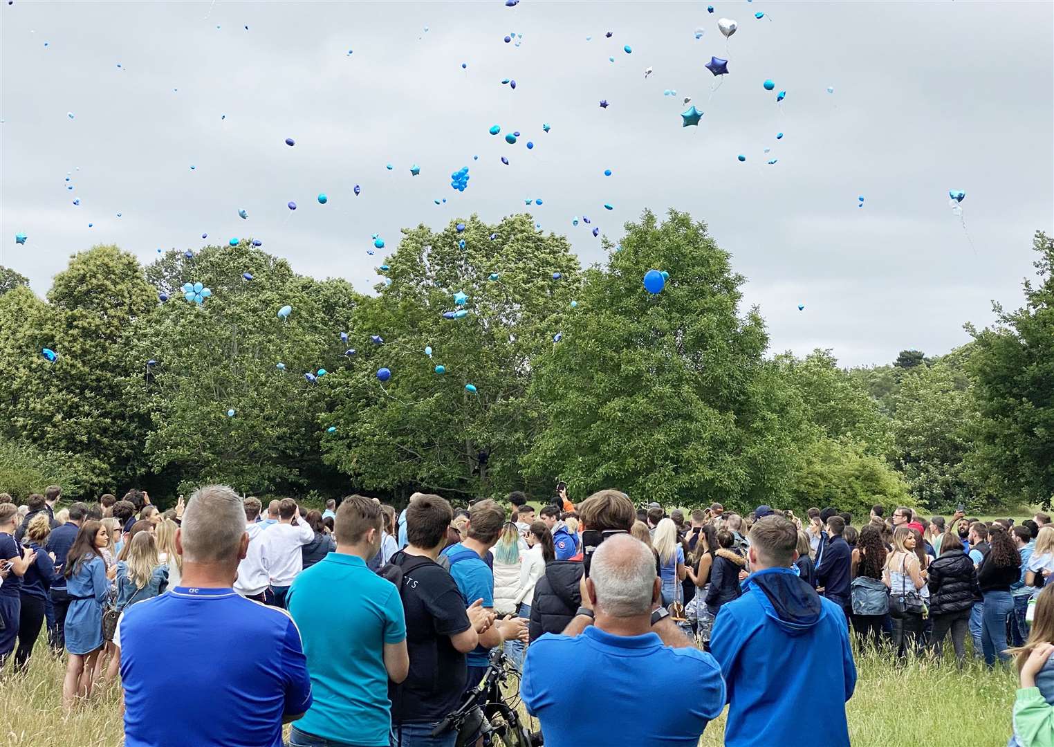 Friends and family of Elliott Holmes gathered at Camer Park in Meopham to release balloons at Camer Park in Meopham. Picture: Barry Goodwin