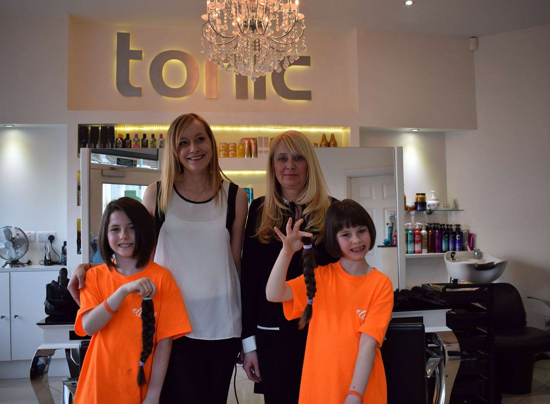 Just the tonic: Miller and Kesia with the styling team at Tonic salon in Swanscombe