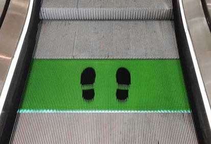 The green steps will help ensure social distancing is maintained