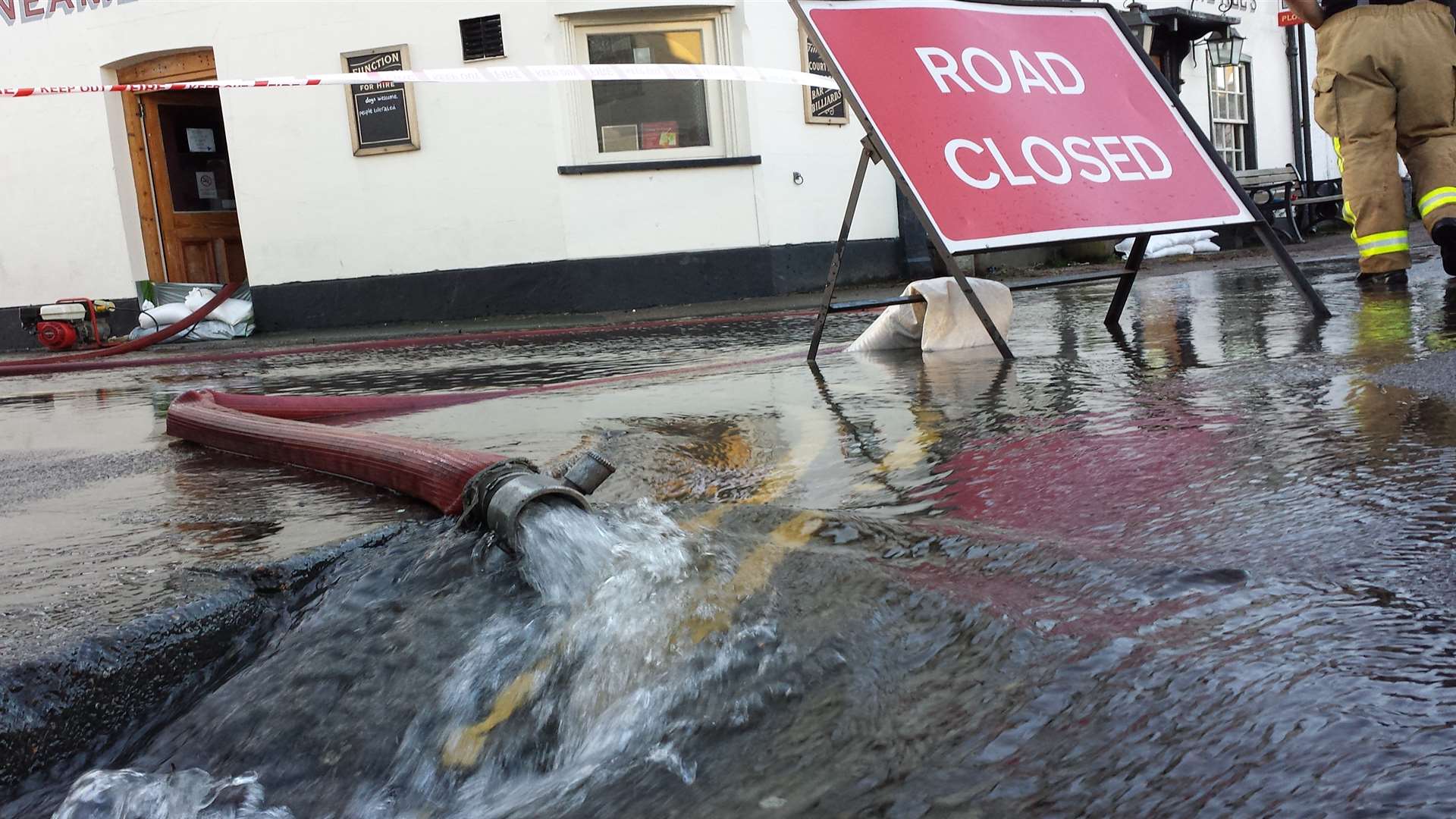 Roads are closed due to flooding. Library image.