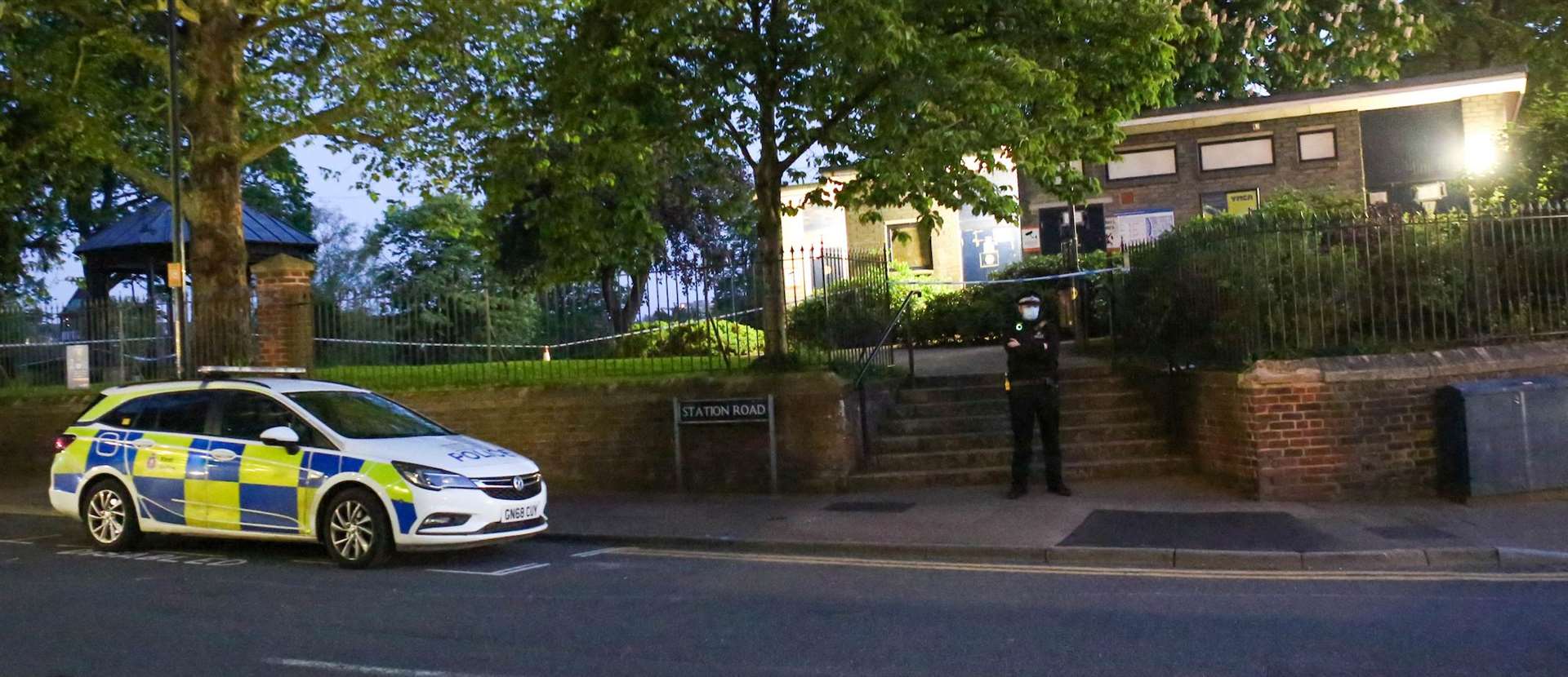 Police at Brenchley Gardens in May. Picture: UKNIP