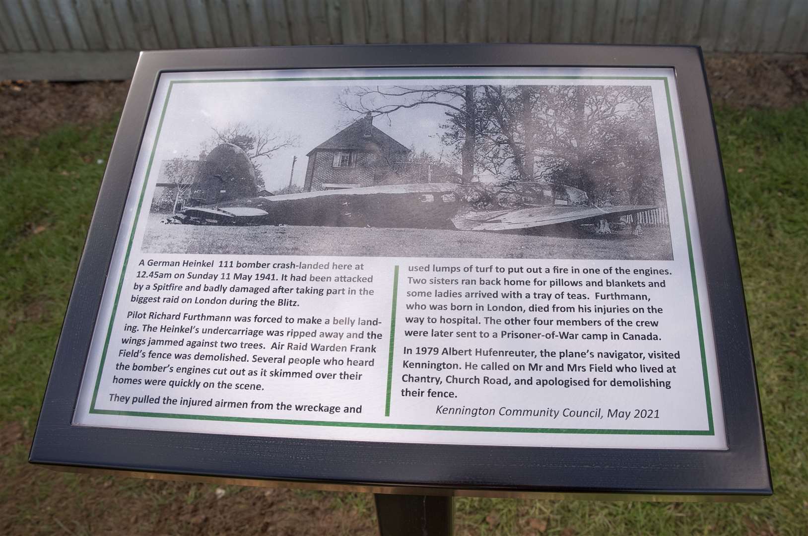 The plaque on The Ridge in Kennington. Picture: Ellie Crook