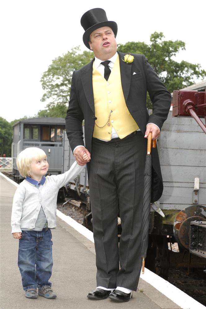 Finley Kilburn with the Fat Controller at last year's event