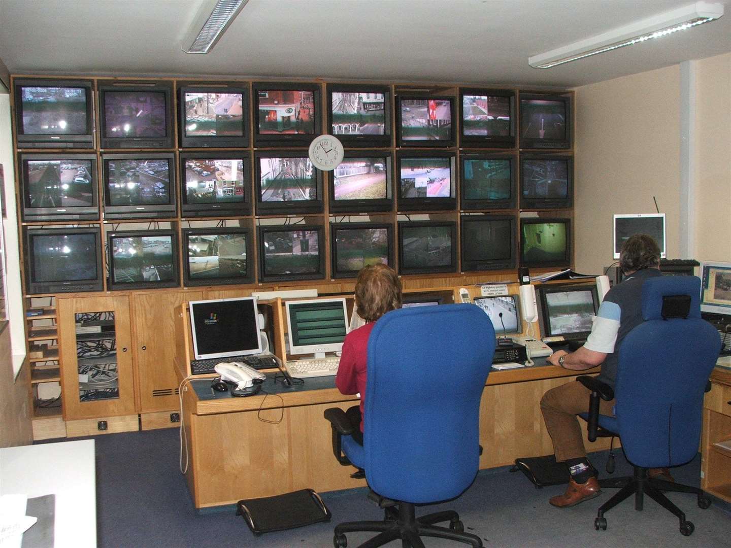 The CCTV control room at Canterbury City Council's Military Road office