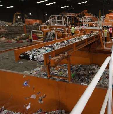 Inside P&D Material Recovery's plant at Chatham Docks