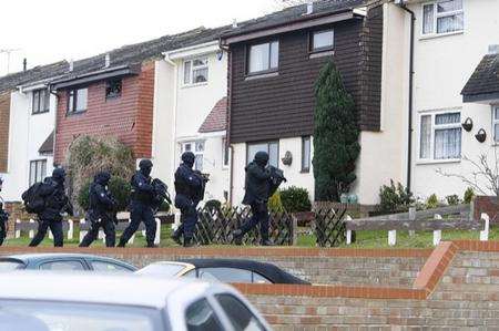 armed police in defiant close, chatham