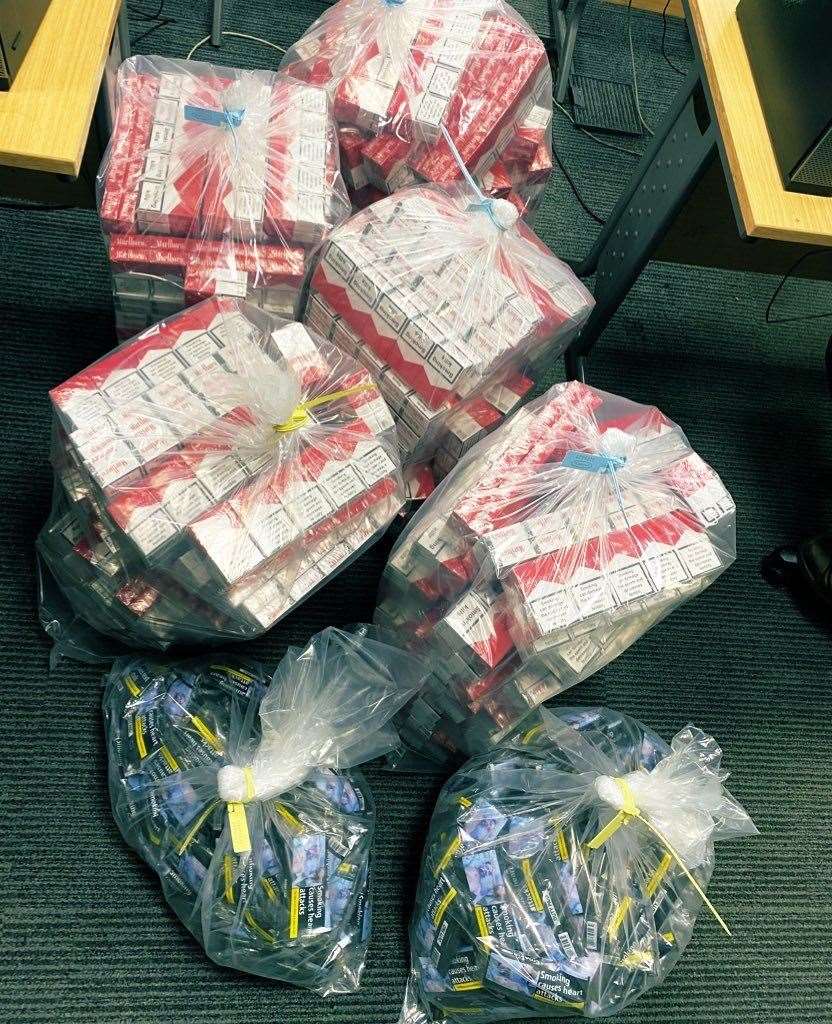 Cigarettes and tobacco confiscated by Gravesham's police team