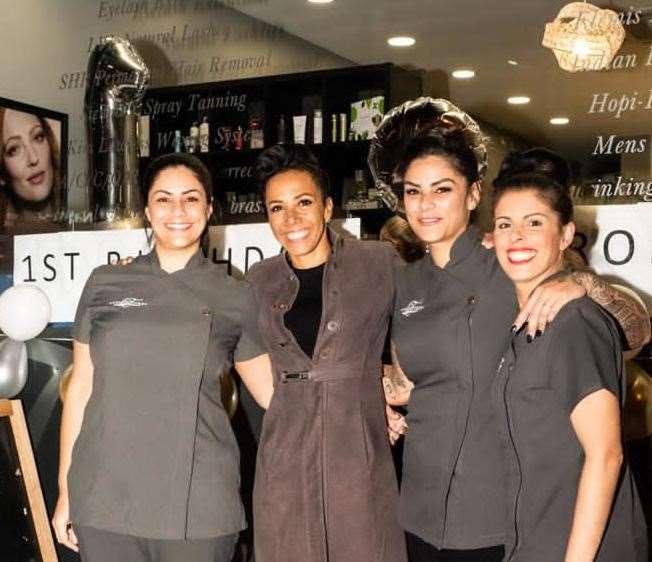 Hampson Beauty Clinics' staff with Dame Kelly Holmes