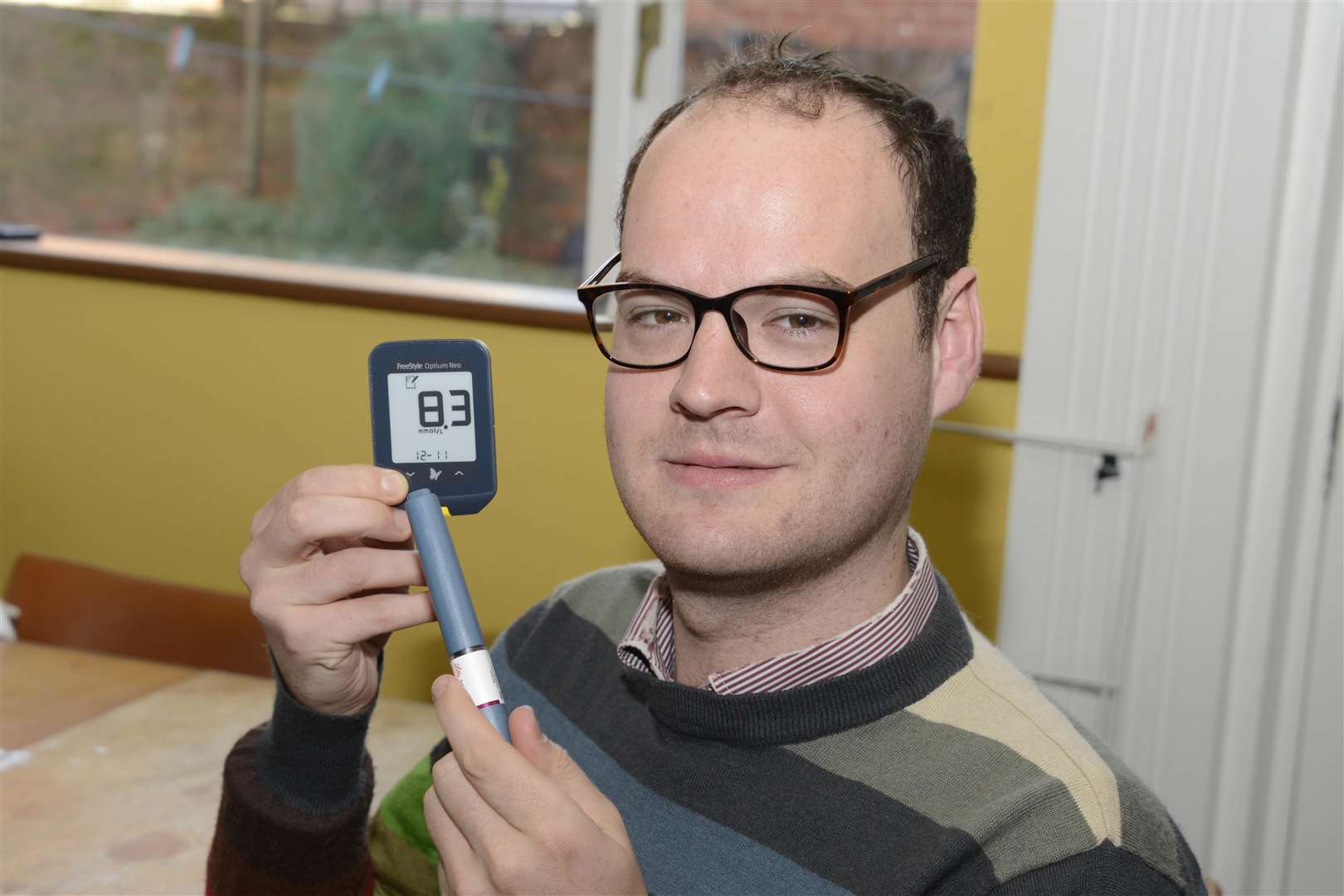 Frazer Edwards with his monitoring kit. Picture: Paul Amos