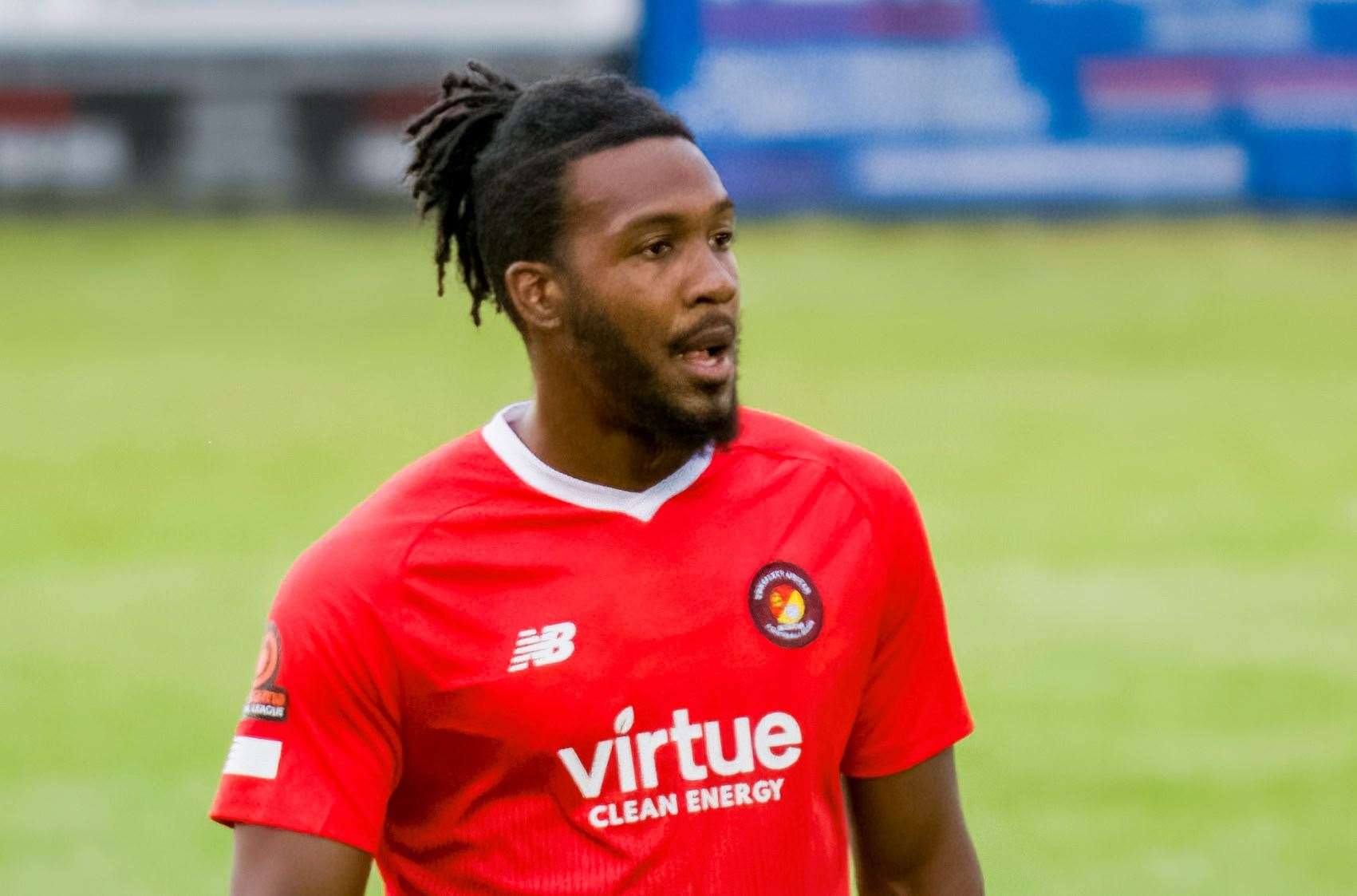 Ebbsfleet striker Dominic Poleon - came off the bench to equalise in their 1-1 National League home draw with Southend on Good Friday. Picture: Ed Miller/EUFC
