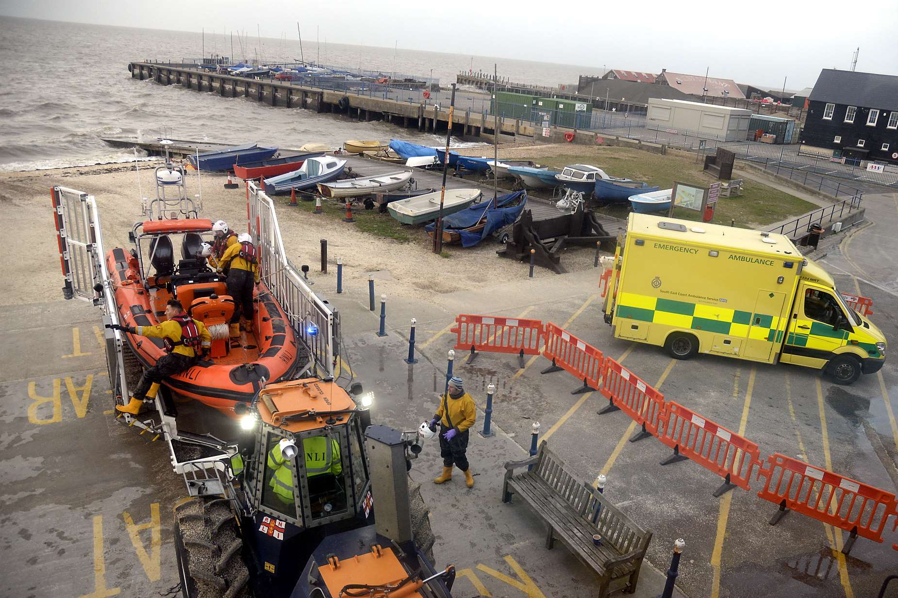 Crews at the lifeboat station. Picture: Whitstable Lifeboat