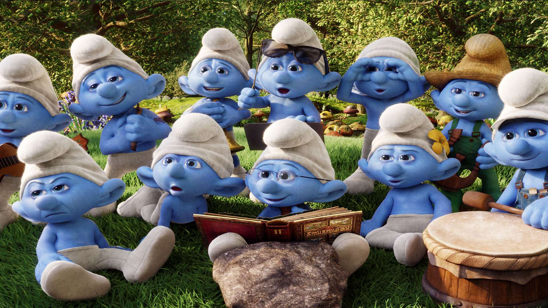 The Smurfs 2 with a group of Smurfs in Smurf Village. Picture: PA Photo/Sony Pictures UK.