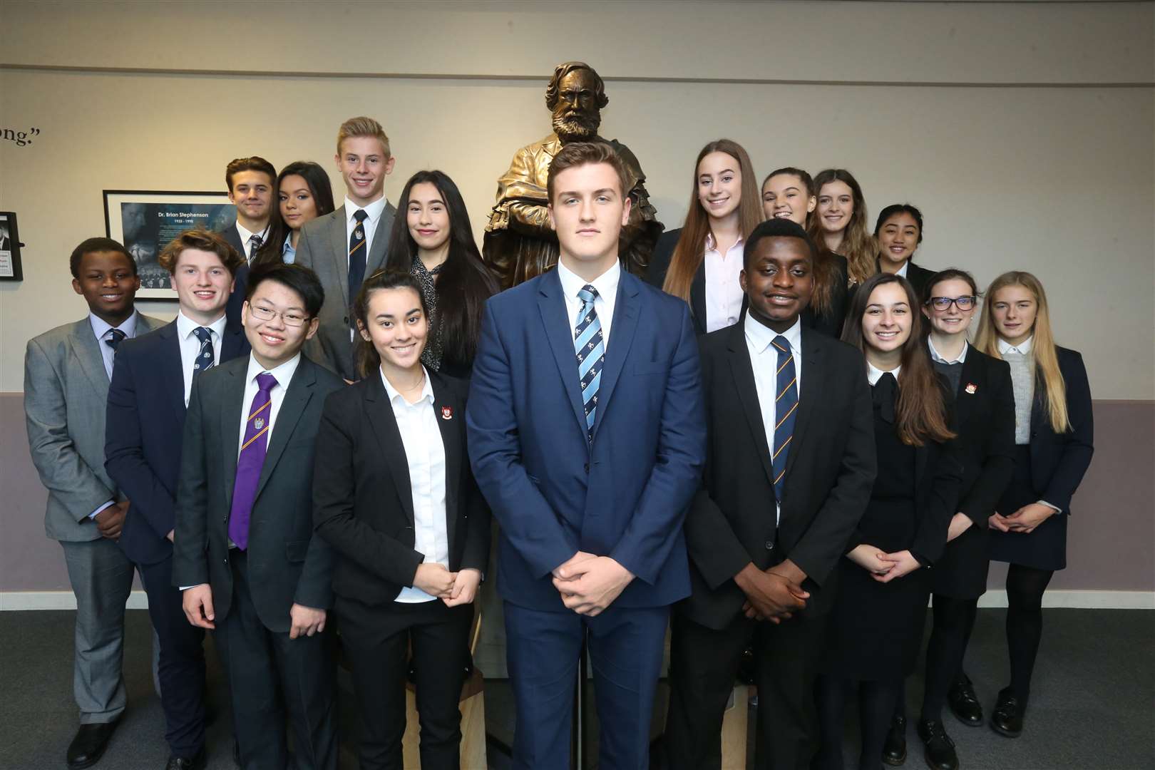 Six formers from Dartford Grammar School happy to receive the Sunday Times International Baccalaureate School of the Year award