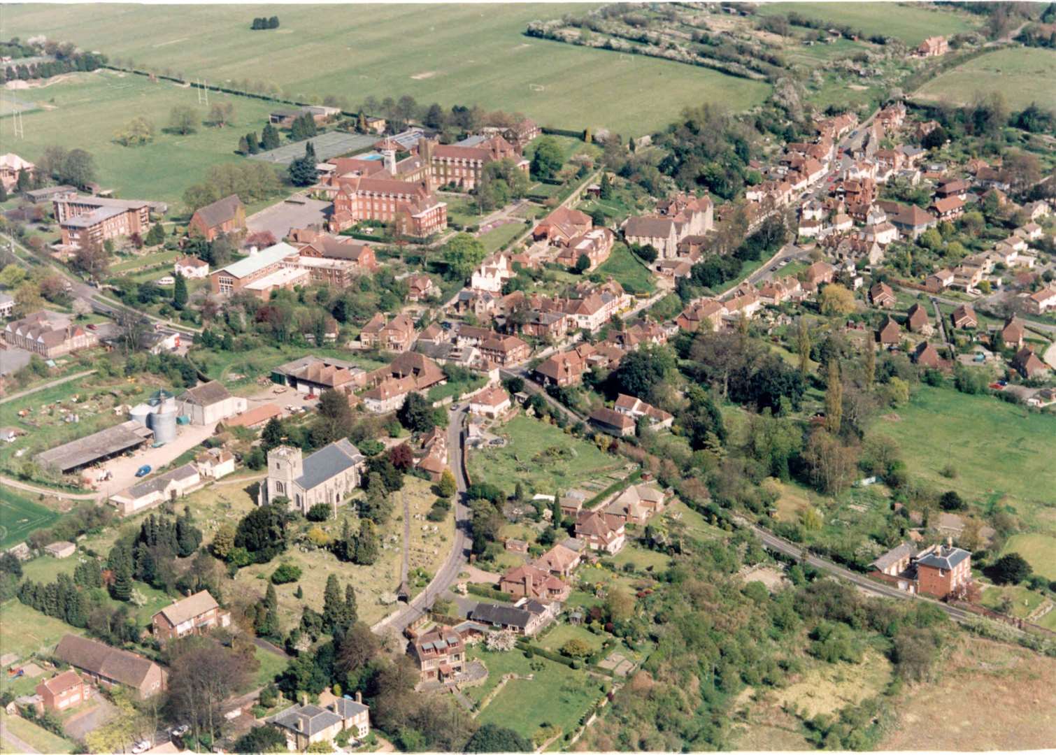Aerial view of Sutton Valence in 1997