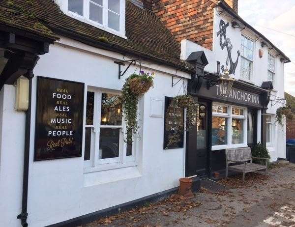 The Anchor in Wingham lives up to the board outside – real food, real ales, real music, real people, real pub