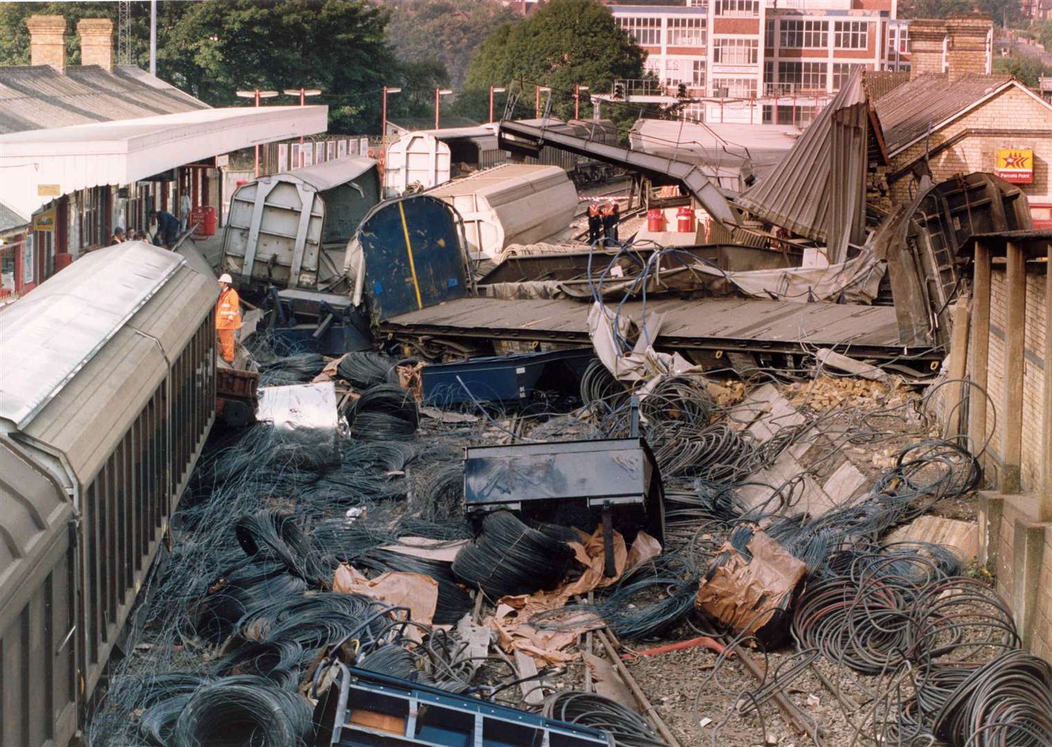 The freight train demolished Maidstone East station in 1993