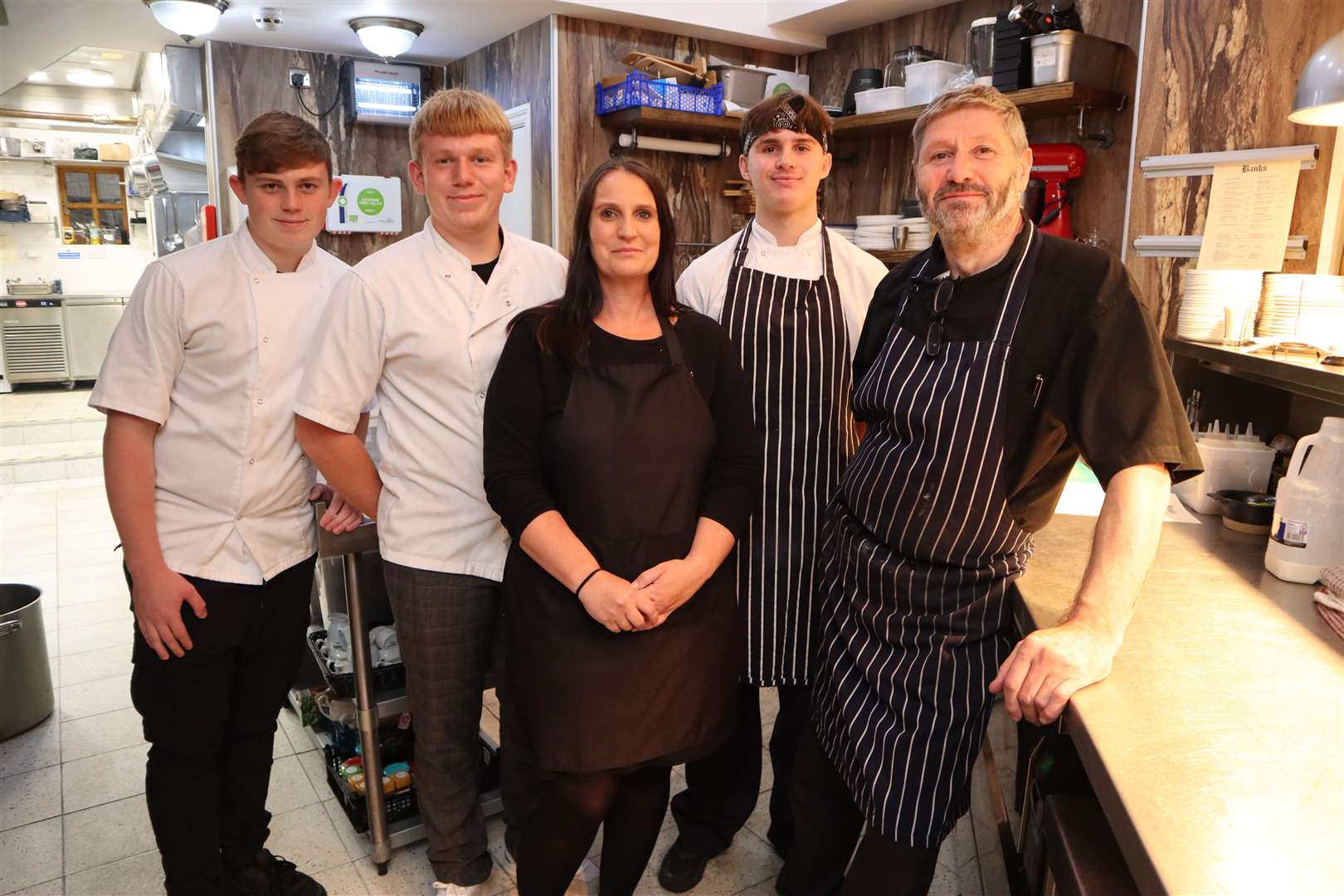 Banks Restaurant boss Carrie-Anne Wicketts with her kitchen team