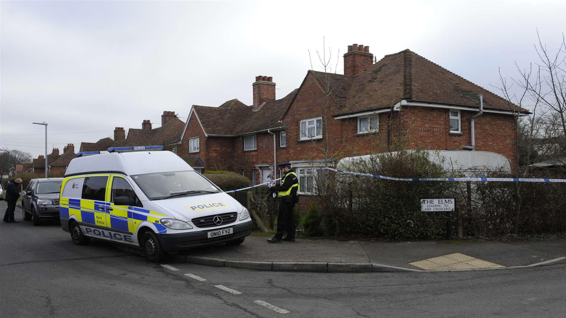 The house was cordoned off. Picture: Tony Flashman.