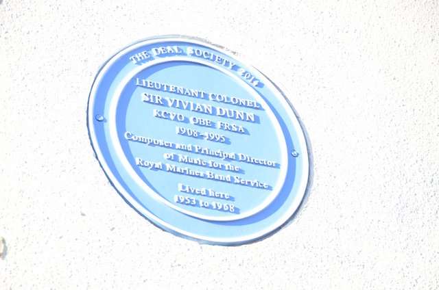 The plaque, commissioned by the Deal Society, is now fixed to the front of Sir Vivian Dunn's former house. It is now called Hougoumont, in North Barracks, Deal