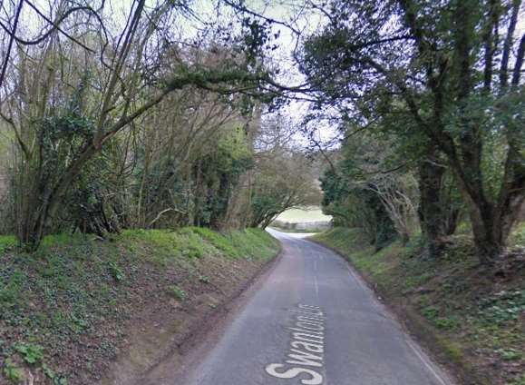 The RTC happened in Swanton Lane, which links Canterbury Road to Swingfield. Picture: Google