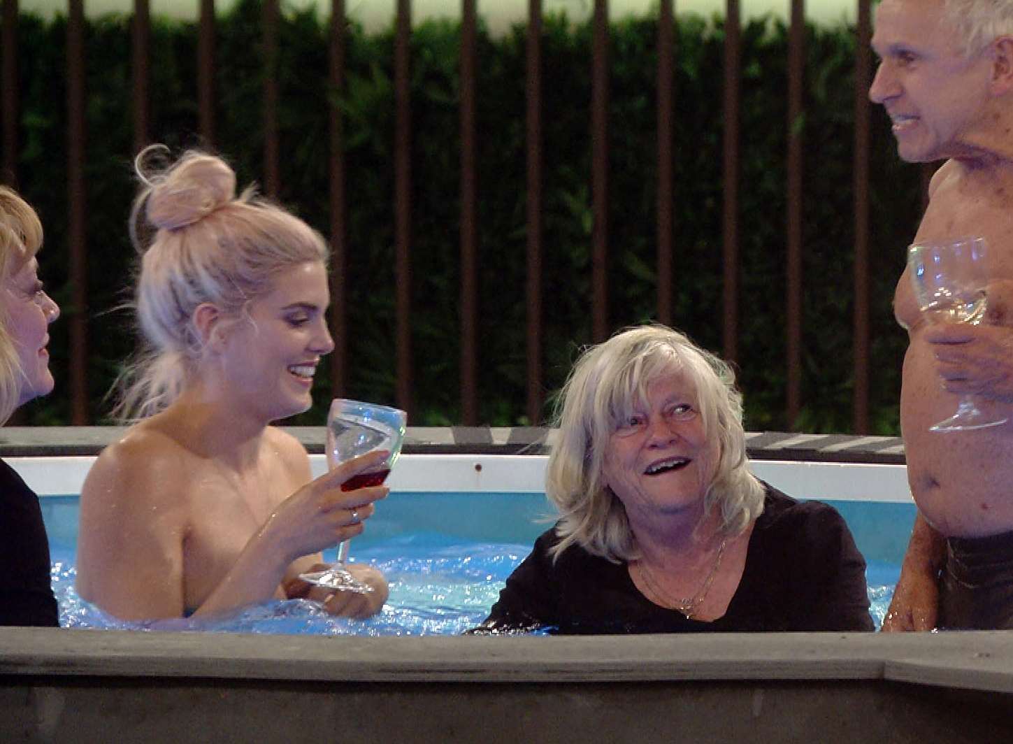 Ann climbed into the house Jacuzzi fully clothed on Monday.