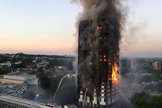 A huge fire engulfed Grenfell Tower in London