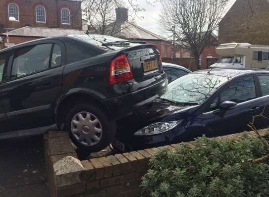 Lucy Tolond learned that her Ford Fiesta had been mounted by a Vauxhall Astra in Canterbury.