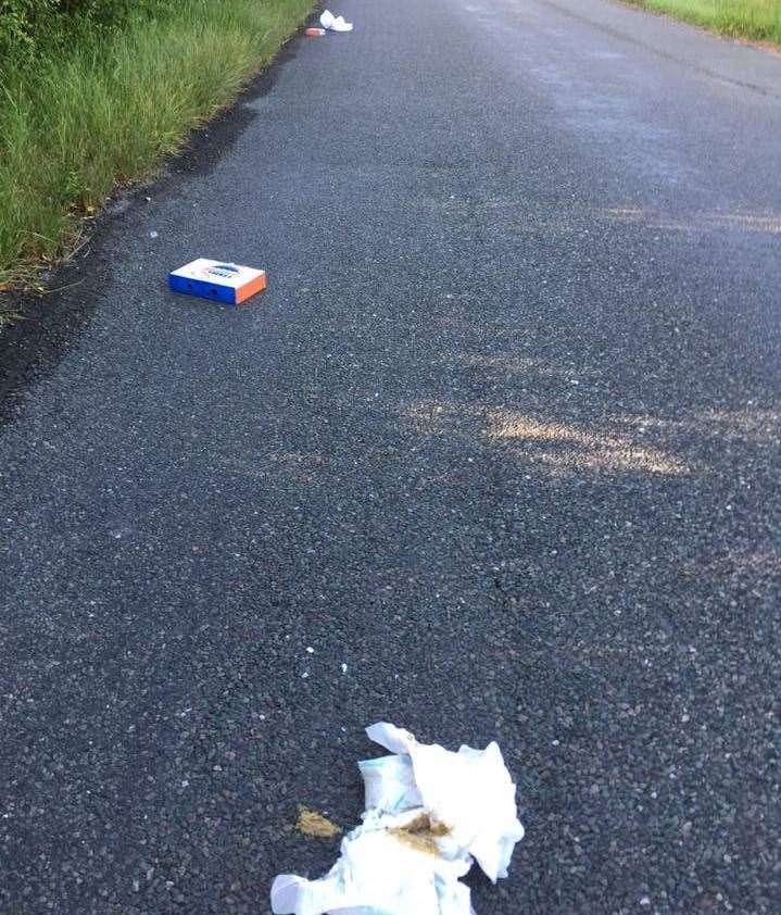 A dirty nappy was left on a country road. Picture: Eric Brown (11316276)