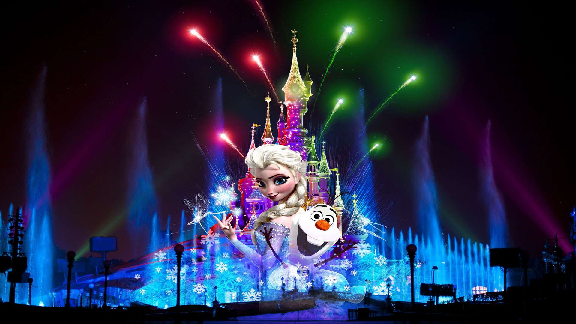 The spectacular Disney Dreams at Christmas lights show