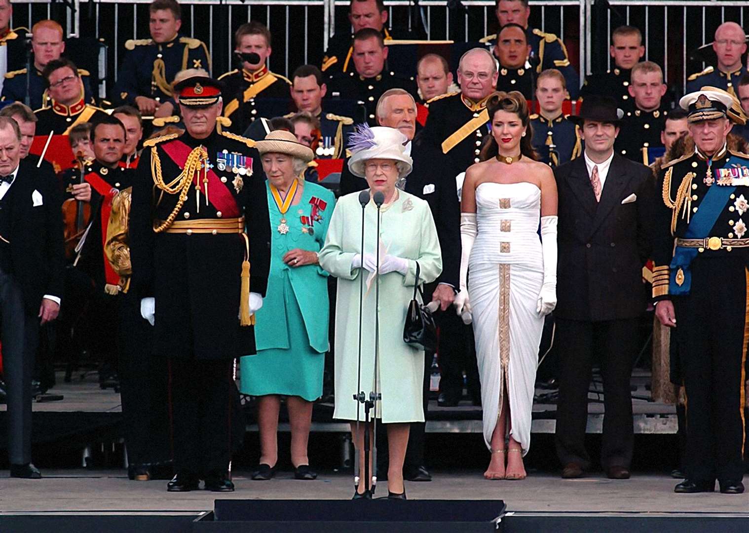 With the Queen, Bruce Forsyth and Claire Sweeney in 2005 (PA)